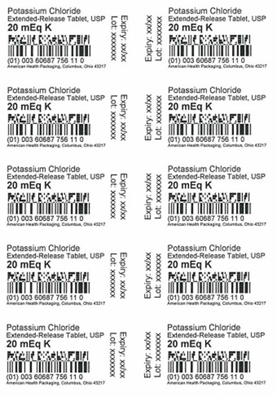 20 Meq Potassium Chloride Er Tablet Blister (20 Meq Potassium Chloride Er Tablet Blister)